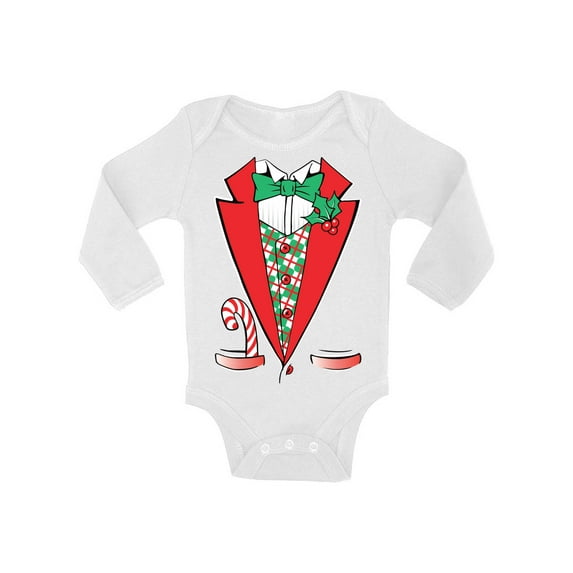 Awkward Styles Christmas Baby Outfit Bodysuit Funny Xmas Tuxedo Baby Romper