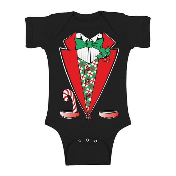 Awkward Styles Christmas Baby Outfit Bodysuit Funny Xmas Tuxedo Romper