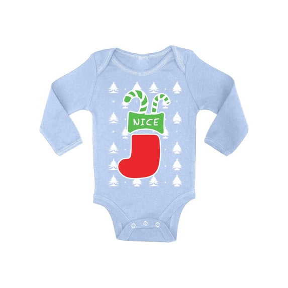 Awkward Styles Christmas Baby Outfit Bodysuit Nice Xmas Stocking Baby Romper