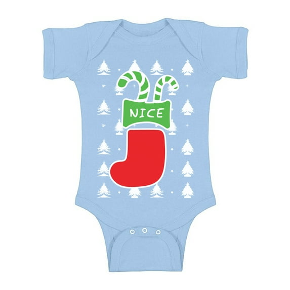 Awkward Styles Christmas Baby Outfit Bodysuit Nice Xmas Stocking Romper