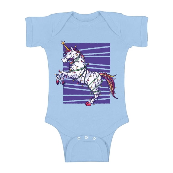 Awkward Styles Christmas Baby Outfit Bodysuit Purple Xmas Unicorn Romper