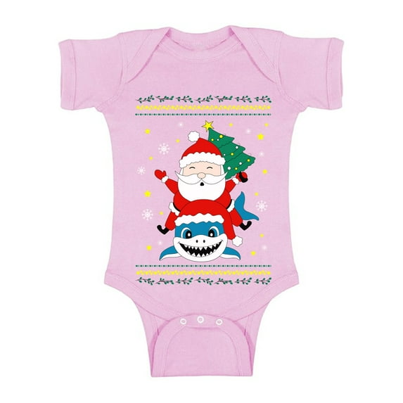 Awkward Styles Christmas Baby Outfit Bodysuit Santa Xmas Shark Romper