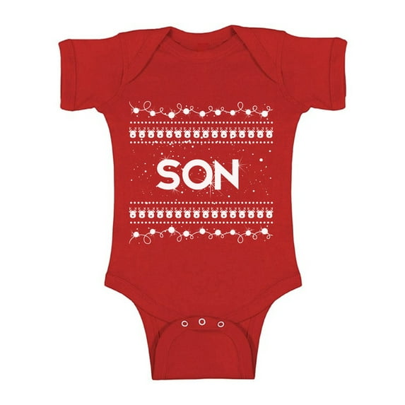 Awkward Styles Christmas Baby Outfit Bodysuit Son Christmas Pattern Romper