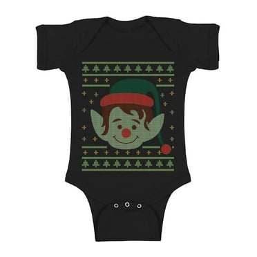 Awkward Styles Ugly Christmas Baby Outfit Bodysuit Xmas Elf Romper