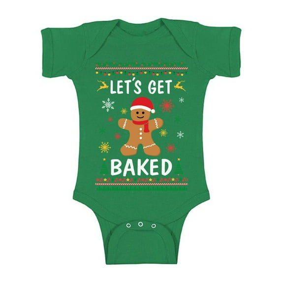 Awkward Styles Christmas Baby Outfit Bodysuit Xmas Gingerbread Man Romper