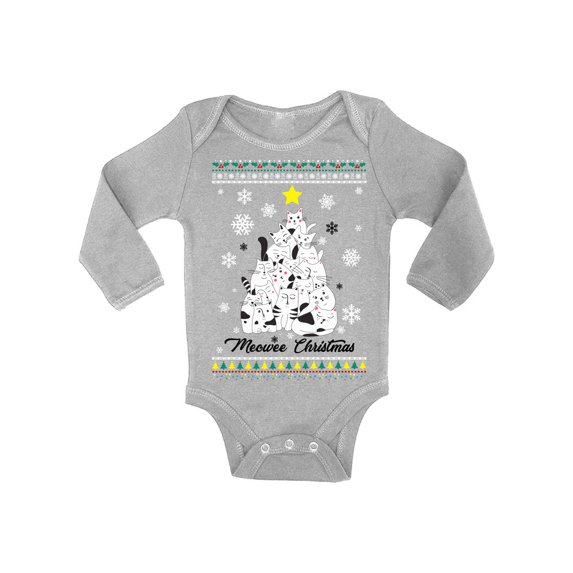 Awkward Styles Christmas Baby Outfit Bodysuit Xmas Meowee Baby Romper