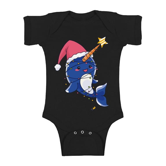 Awkward Styles Christmas Baby Outfit Bodysuit Xmas Narwhal Romper