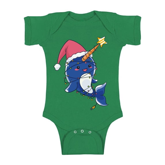 Awkward Styles Christmas Baby Outfit Bodysuit Xmas Narwhal Romper