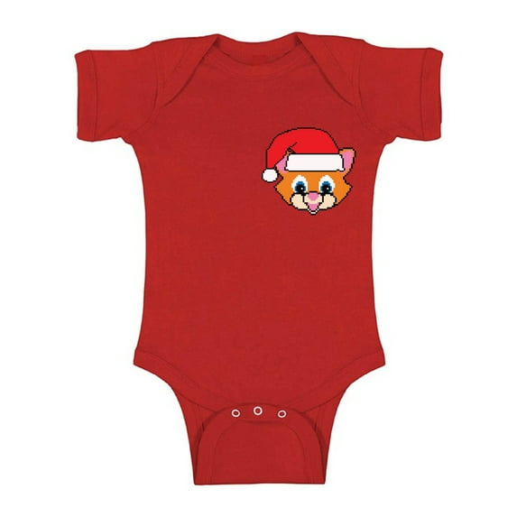 Awkward Styles Christmas Baby Outfit Bodysuit Xmas Santa Cat Romper Pocket Print