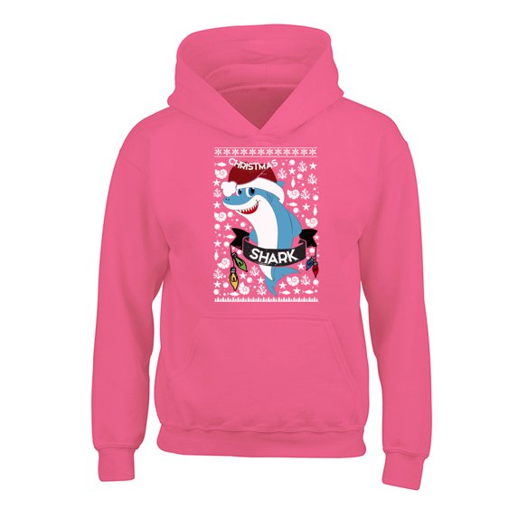 Awkward Styles Christmas Hoodies for Kids Youth Blue Xmas Shark Sweatshirt