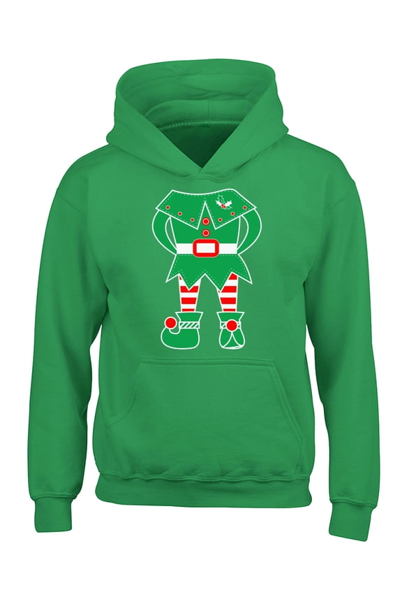 Christmas Hoodies for Kids Youth Green Elf Xmas Sweatshirt