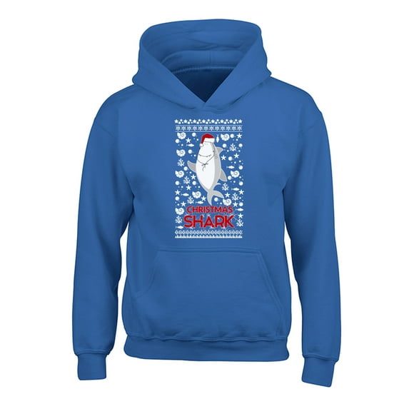 Awkward Styles Christmas Hoodies for Kids Youth Shark Xmas Pattern Sweatshirt