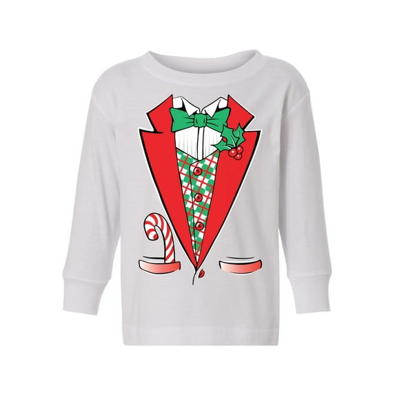 Awkward Styles Christmas Long Sleeve Shirt for Boys Girls Toddler Funny Xmas Tuxedo Shirt