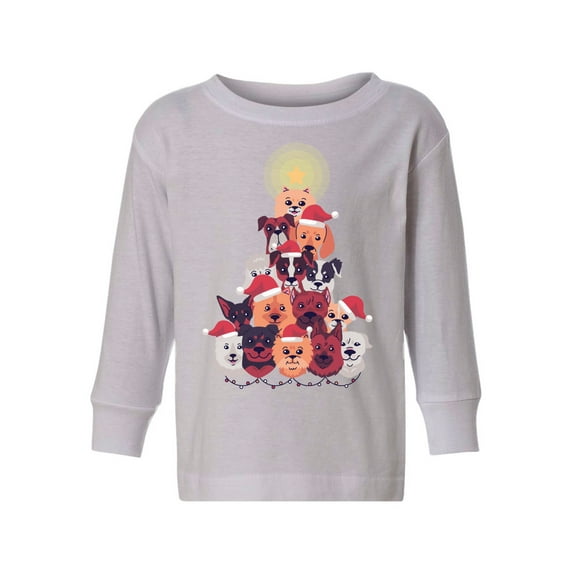 Awkward Styles Christmas Long Sleeve Shirt for Girls Boys Toddler Dog Xmas Tree Shirt