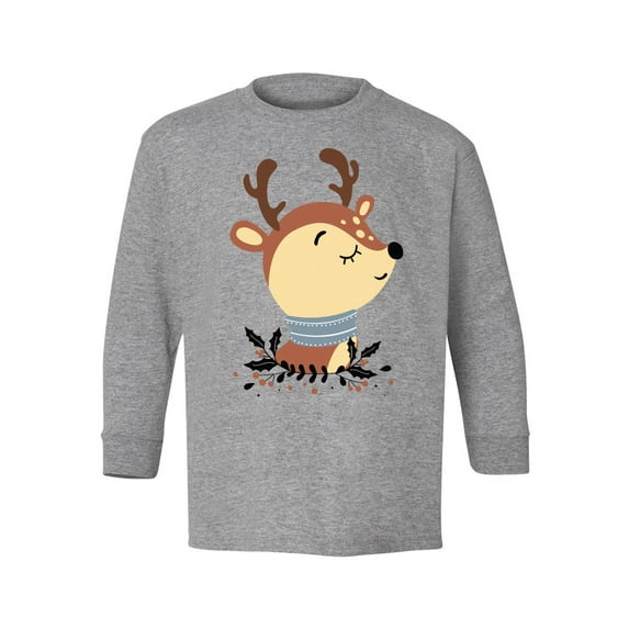 Awkward Styles Christmas Long Sleeve Shirt for Kids Youth Boys Girls Cute Little Deer Xmas Shirt