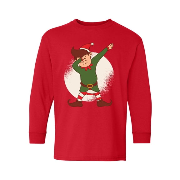 Awkward Styles Ugly Christmas Long Sleeve Shirt for Kids Youth Boys Girls Dabbing Xmas Elf Shirt