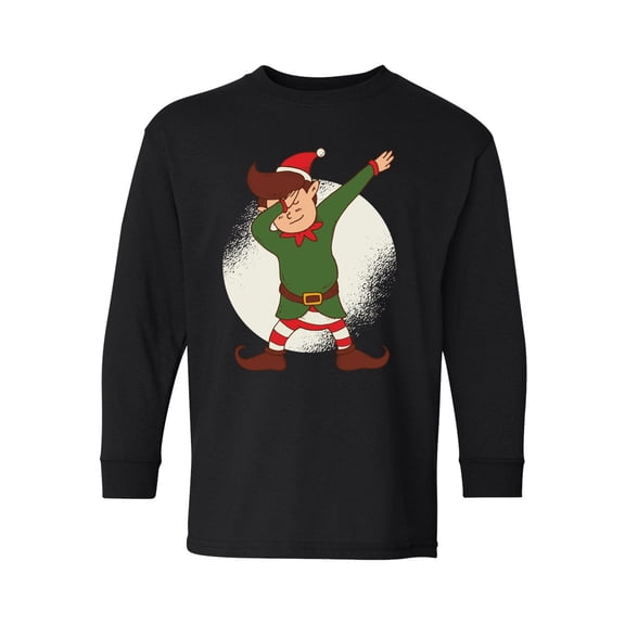 Awkward Styles Ugly Christmas Long Sleeve Shirt for Kids Youth Boys Girls Dabbing Xmas Elf Shirt