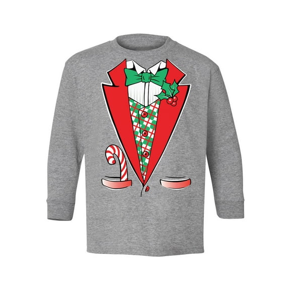Awkward Styles Christmas Long Sleeve Shirt for Kids Youth Boys Girls Green Xmas Tuxedo Shirt