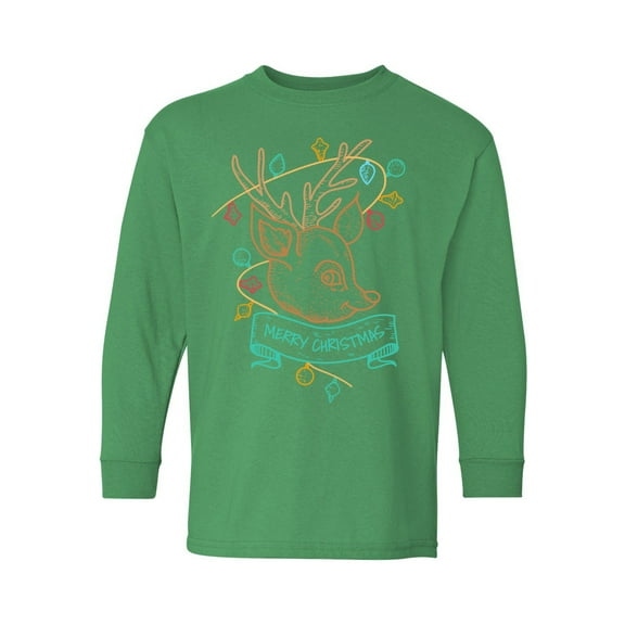 Awkward Styles Christmas Long Sleeve Shirt for Kids Youth Boys Girls Little Xmas Deer Shirt