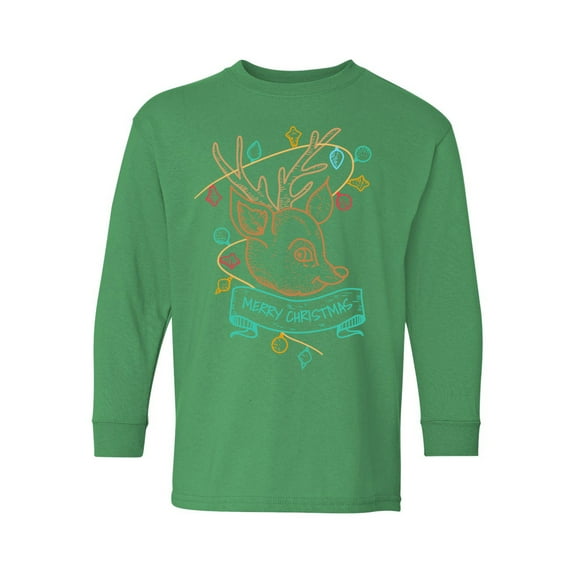 Awkward Styles Christmas Long Sleeve Shirt for Kids Youth Boys Girls Little Xmas Deer Shirt
