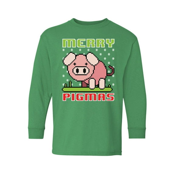 Awkward Styles Christmas Long Sleeve Shirt for Kids Youth Boys Girls Merry Pigmas Xmas Shirt