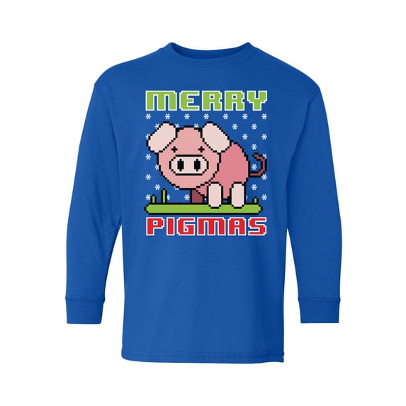 Awkward Styles Christmas Long Sleeve Shirt for Kids Youth Boys Girls Merry Pigmas Xmas Shirt