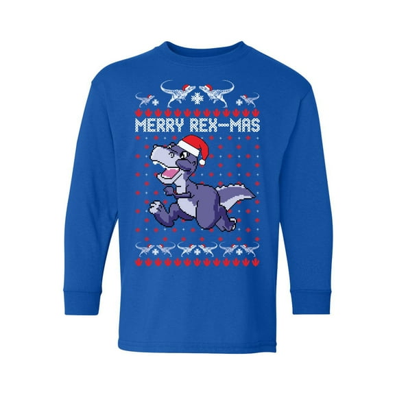 Awkward Styles Christmas Long Sleeve Shirt for Kids Youth Boys Girls Merry Rexmas Xmas Shirt