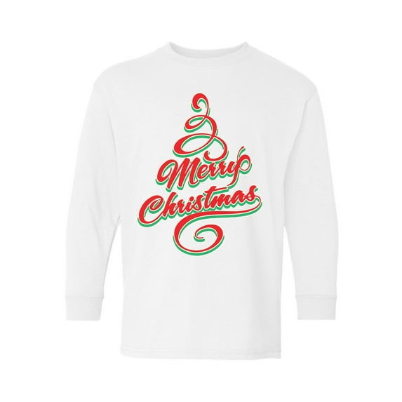 Awkward Styles Christmas Long Sleeve Shirt for Kids Youth Boys Girls Merry Xmas Tree Shirt