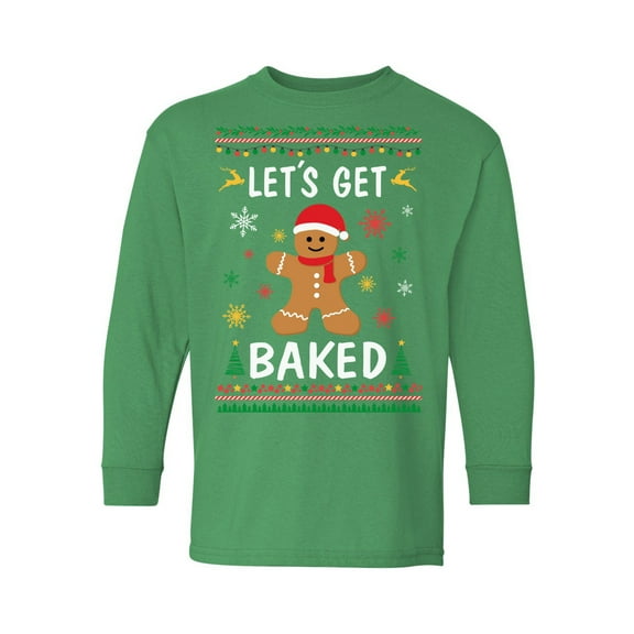 Awkward Styles Christmas Long Sleeve Shirt for Kids Youth Boys Girls Xmas Gingerbread Man Shirt