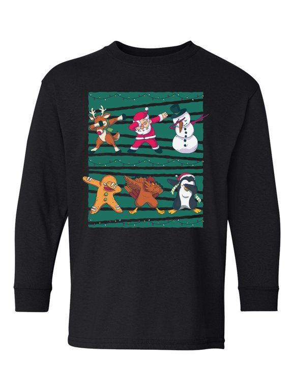 Christmas Long Sleeve Shirt for Kids Youth Boys Girls Xmas Squad Dance Shirt