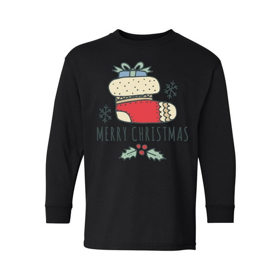 Awkward Styles Christmas Long Sleeve Shirt for Kids Youth Boys Girls Xmas Stocking Shirt