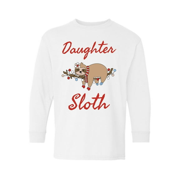 Awkward Styles Christmas Long Sleeve Shirt for Kids Youth Girls Daughter Sloth Shirt