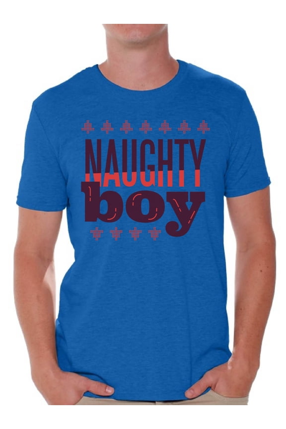 Ugly Christmas Shirts for Men Naughty Xmas Boy T-Shirt