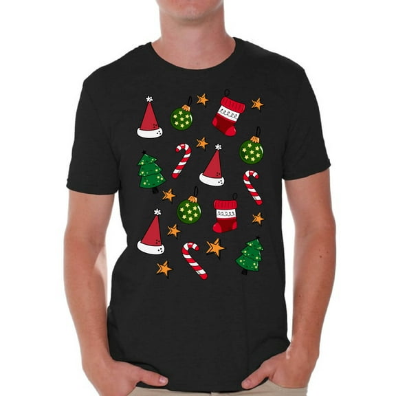 Awkward Styles Ugly Christmas Shirts for Men Xmas Christmas Pattern T-Shirt
