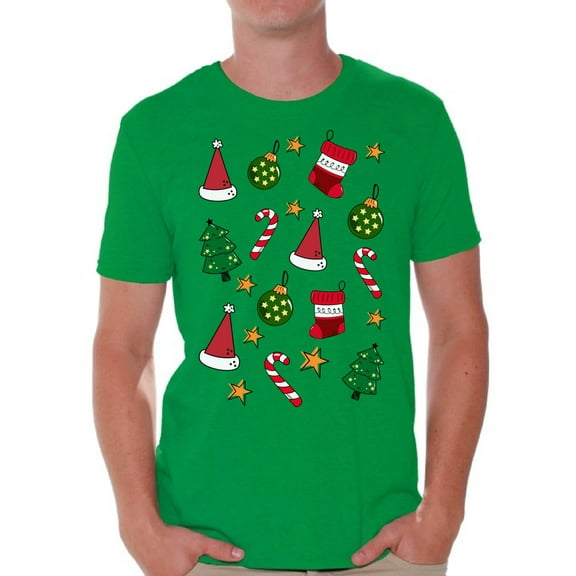 Awkward Styles Ugly Christmas Shirts for Men Xmas Christmas Pattern T-Shirt