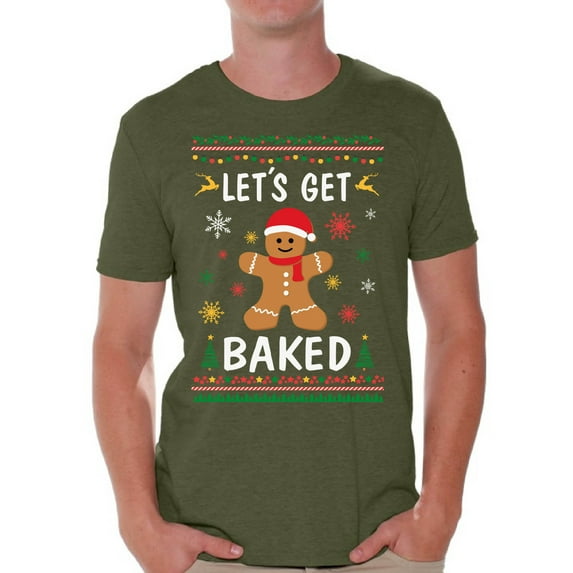 Awkward Styles Ugly Christmas Shirts for Men Xmas Gingerbread Man T-Shirt