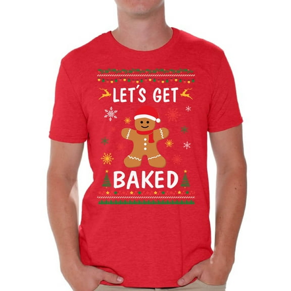 Awkward Styles Ugly Christmas Shirts for Men Xmas Gingerbread Man T-Shirt