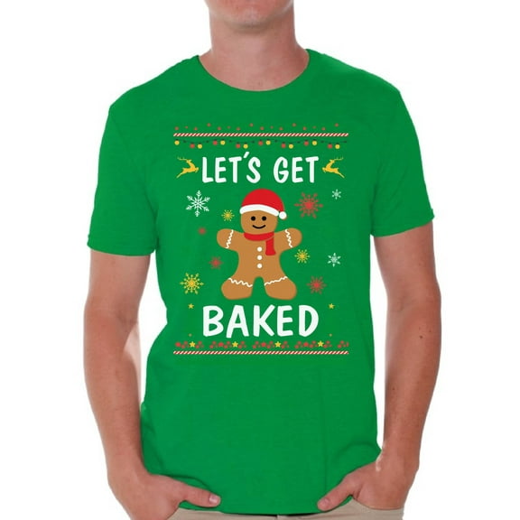 Awkward Styles Ugly Christmas Shirts for Men Xmas Gingerbread Man T-Shirt