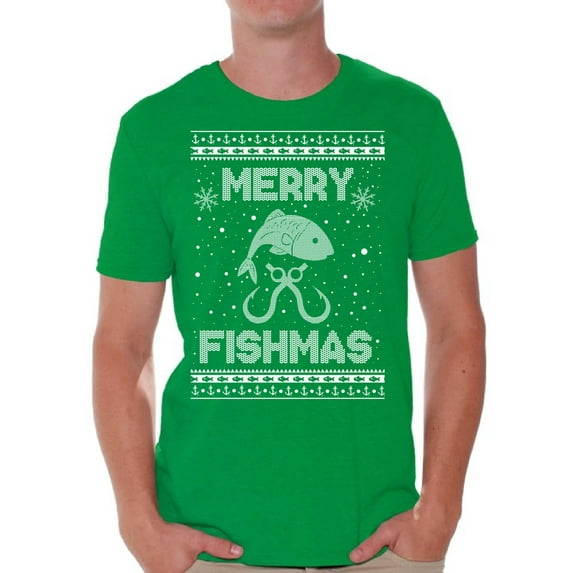 Awkward Styles Christmas Shirts for Men Xmas Merry Fishmas T-Shirt