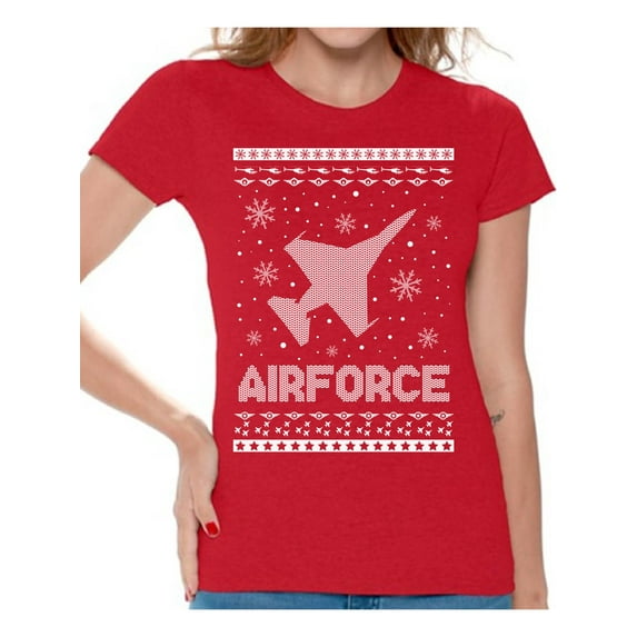 Awkward Styles Christmas Shirts for Women Xmas Airforce T-Shirt