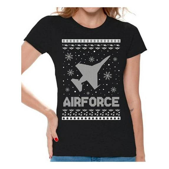 Awkward Styles Christmas Shirts for Women Xmas Airforce T-Shirt
