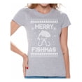 thumbnail image 1 of Awkward Styles Christmas Shirts for Women Xmas Christmas Merry Fishmas T-Shirt, 1 of 4