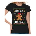 thumbnail image 1 of Awkward Styles Christmas Shirts for Women Xmas Gingerbread Man T-Shirt, 1 of 4