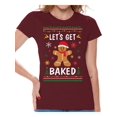 thumbnail image 1 of Awkward Styles Christmas Shirts for Women Xmas Gingerbread Man T-Shirt, 1 of 4