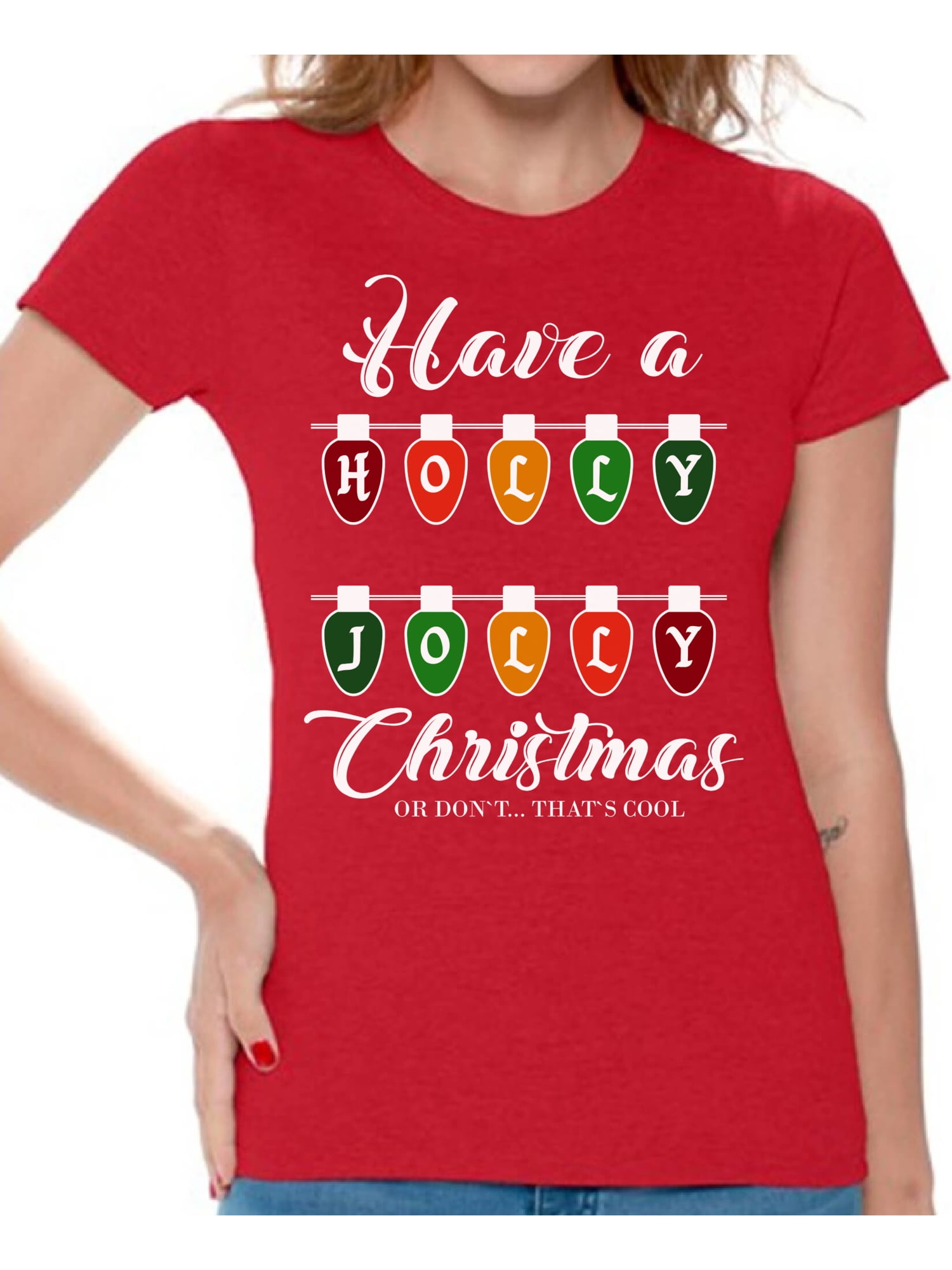 Awkward Styles Ugly Christmas Shirts for Women Xmas Holly Jolly