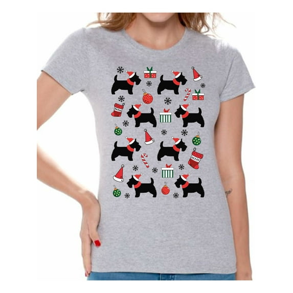 Awkward Styles Christmas Shirts for Women Xmas Puppy Dog T-Shirt