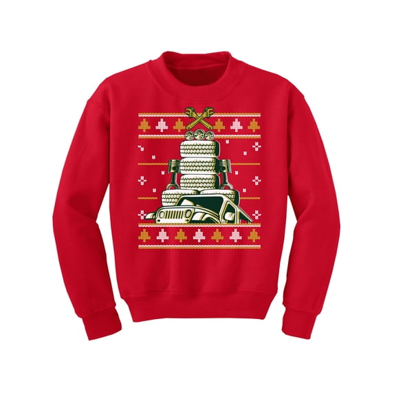 Awkward Styles Christmas Sweater for Boys Girls Kids Youth Auto Xmas Tree Sweatshirt