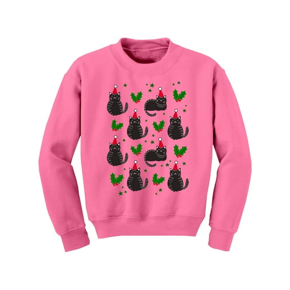 Awkward Styles Christmas Sweater for Boys Girls Kids Youth Cat Xmas Pattern Sweatshirt