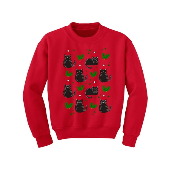 Awkward Styles Christmas Sweater for Boys Girls Kids Youth Cat Xmas Pattern Sweatshirt