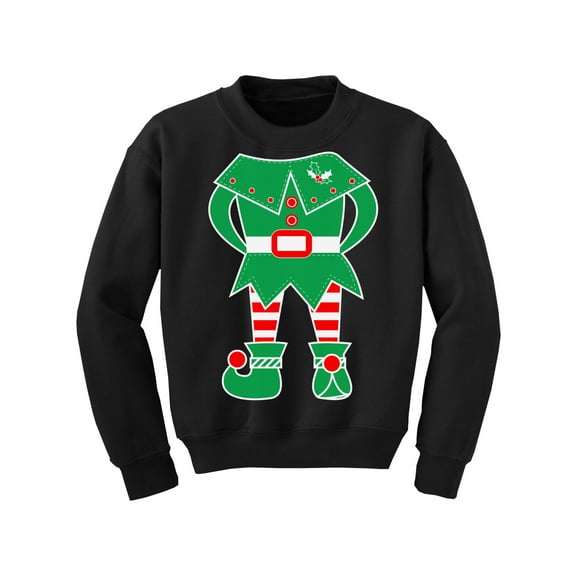 Awkward Styles Christmas Sweater for Boys Girls Kids Youth Green Elf Xmas Sweatshirt